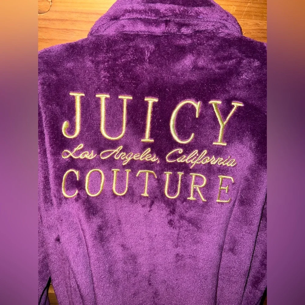 Juicy Couture Plush Luxury Purple Robe L/XL - Picture 2 of 5